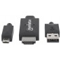 Cablu MHL Adaptor Micro-USB 11-pin la HDMI, conectare smartphone la TV  [Manhattan  151511]